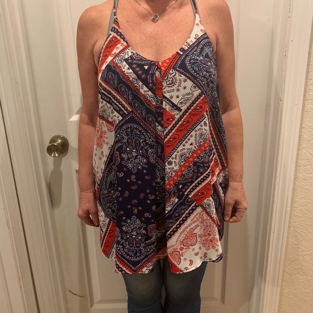 Red/ Blue Blouse